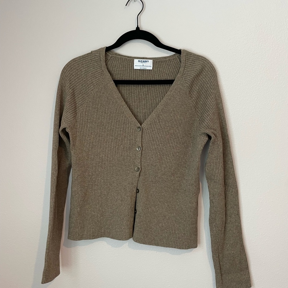 Old Navy Brown Ribbed Cardigan